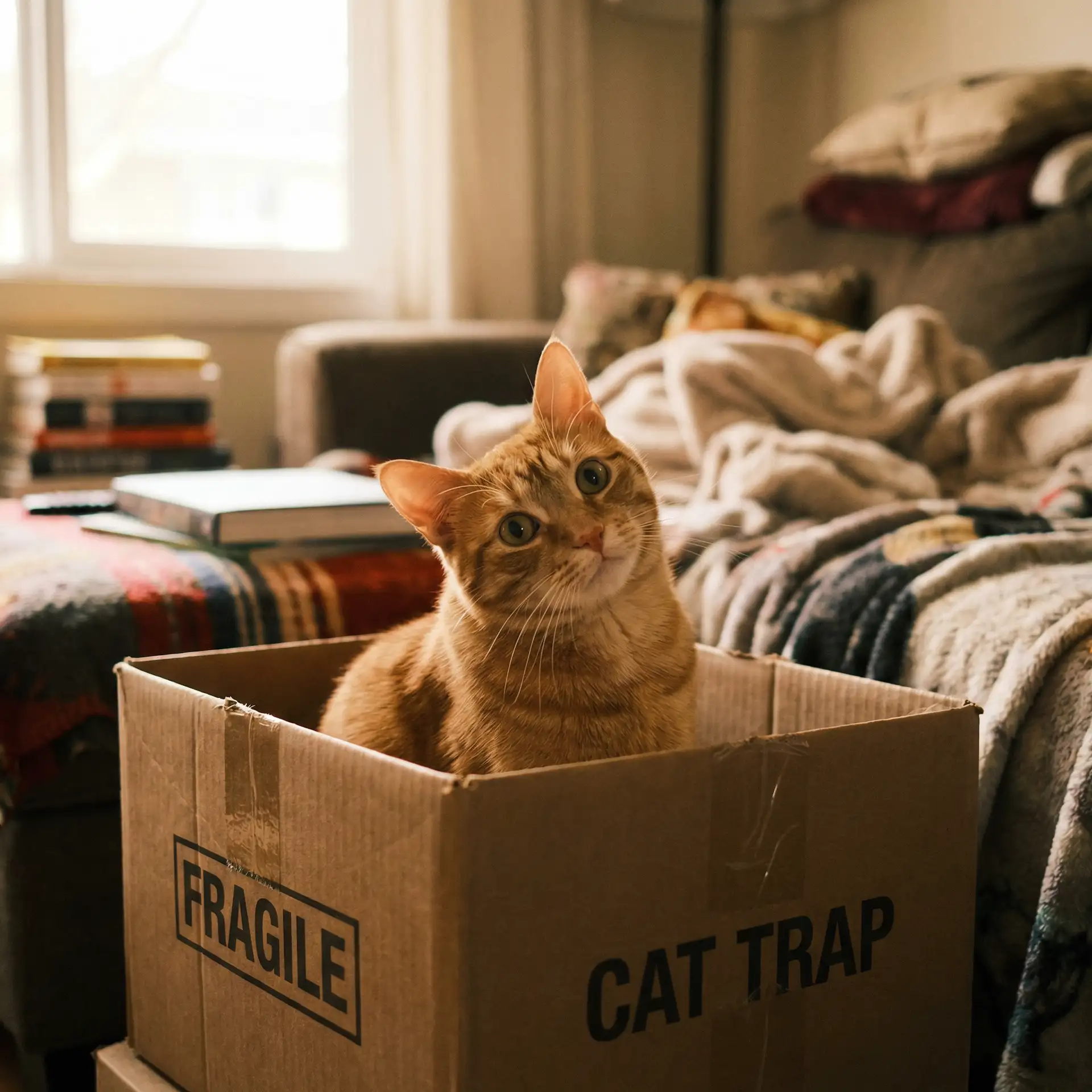 橘猫躲在纸箱里 - 日本免费观看视频在线观
